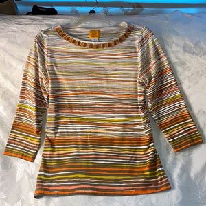 Ruby Rd. 3/4 sleeve striped top
